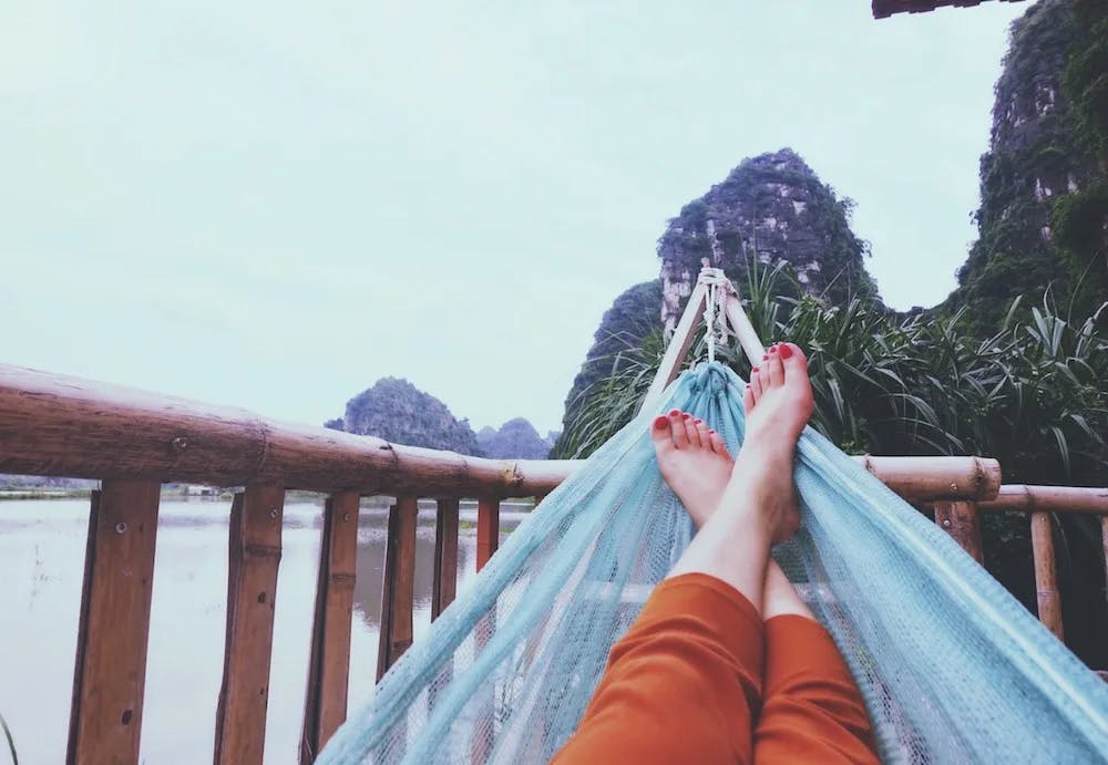 Relaxing at a hammock