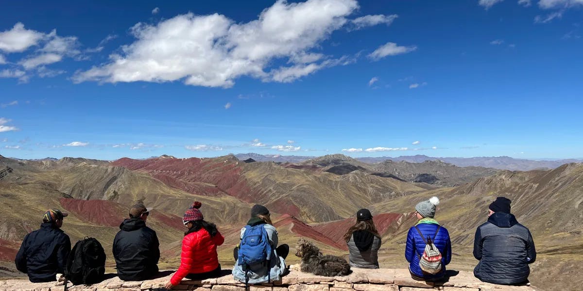 Group in Rainbow Mountain, Peru