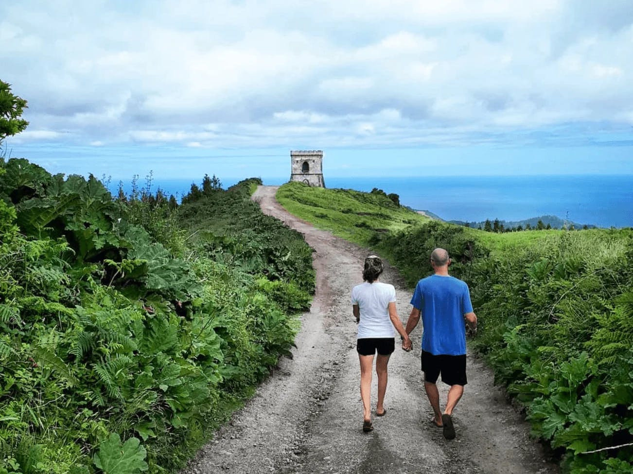people walking in Azores
