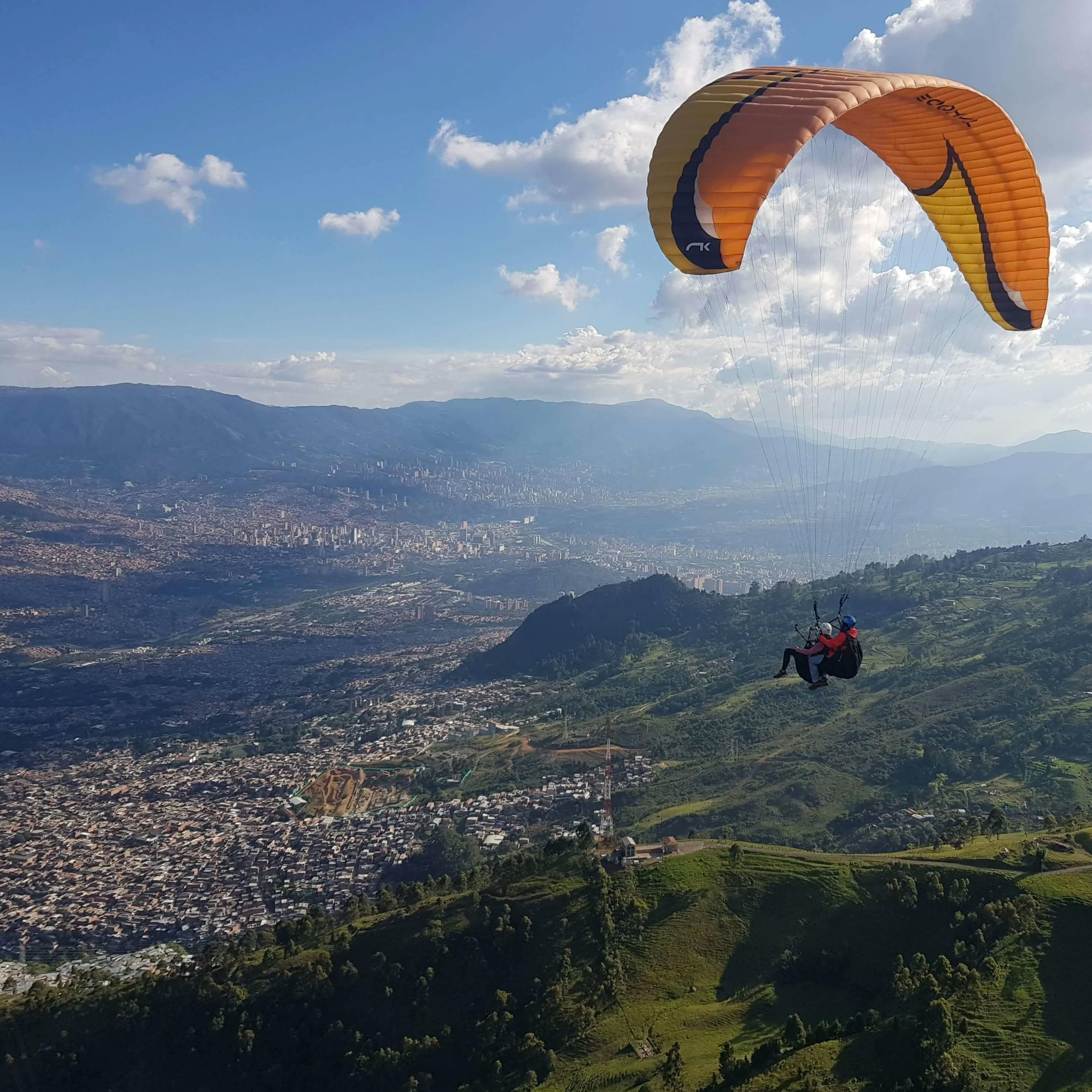 Paragliding over Medellin