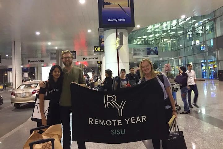 Remote Year group at the airport