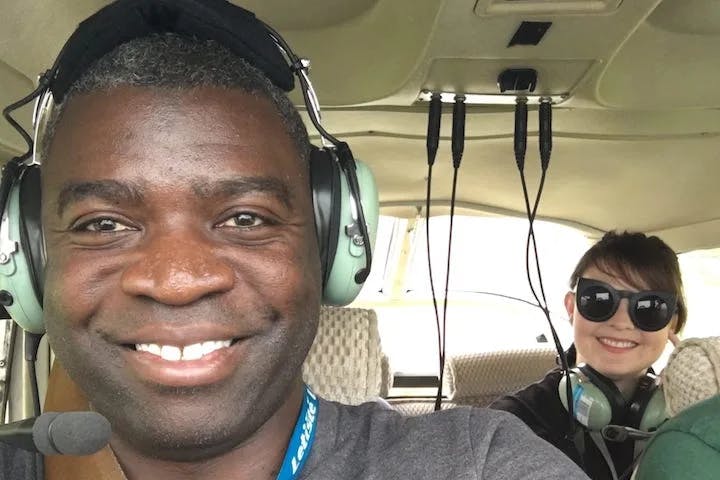 Selfie on a helicopter